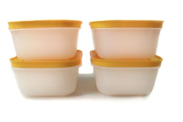 Tupperware Freezer Mates Small Low 450 ml white orange (4)