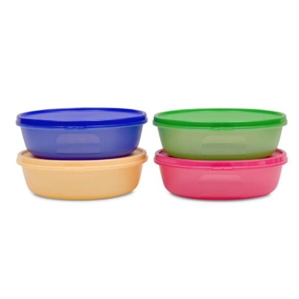 Tupperware Plastic Bowl (1000Ml, Multicolour) -4 Piece - Multicolor