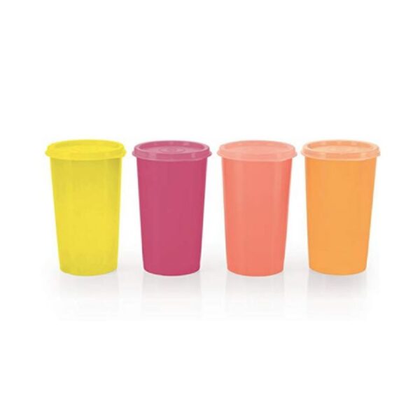 Tupperware Plastic Tumbler - 340 ml, 4 Pieces, Multicolored