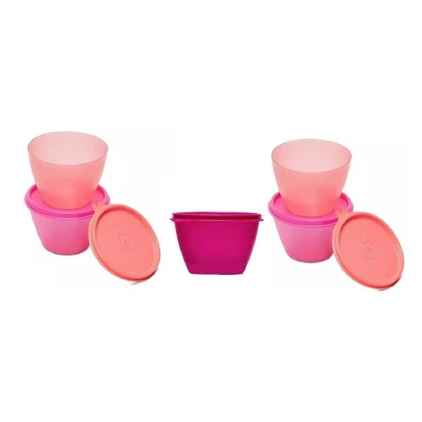 Tupperware Bowled Over Plastic Container Set, 450 Ml Set Of 5 Multicolored