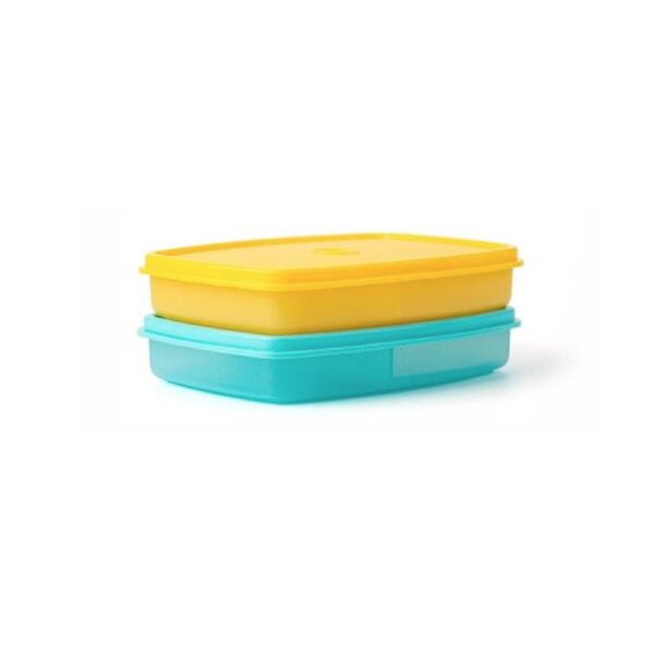 Tupperware Slim Divided Lunch Container (Set of 2), Yellow & Blue