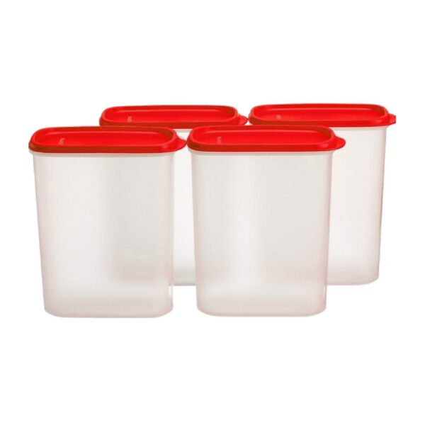 Tupperware New Smart Saver Plastic Container Set, 2.3 Litres, Set of 4, Transparent