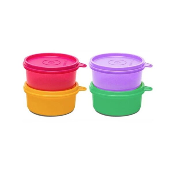 Tupperware Plastic Spill proof Tropical Bowls (Multicolour, 210ml, 4 Pieces)