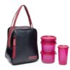 Tupperware Plastic Elegant Lunch Set For Women (Pink), 180 ml