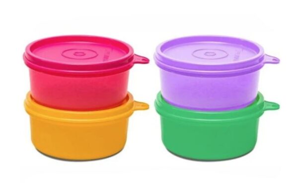 Tupperware Plastic Spill proof Tropical Bowls (Multicolour, 210ml, 4 Pieces)