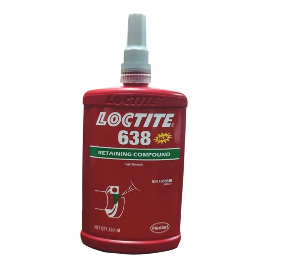 LOCTITE®638-250ml| Retainer |high strength|high temperature performance | good oil tolerance| fast fixture time |tolerates minor contaminants| mild steel |high viscosity |for shafts, gears, pulleys|