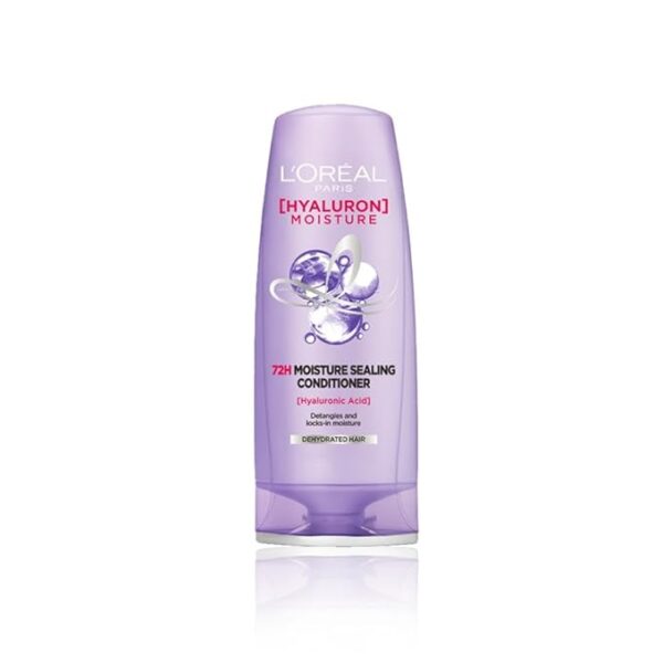 L'Oreal Paris Hyaluron Moisture 72HR Moisture Sealing Conditioner powered by Hyaluronic Acid, for Frizz-free, Hydrated and Bouncy Hair Full of Life | 180 ml