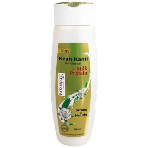 Patanjali Kesh Kanti Hair Cleanser With Milk Protein Strong & Healthy Shampoo, 180ml