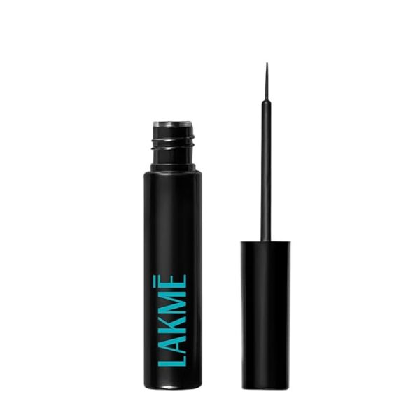 LAKMÉ Eyeconic Liquid Eye Liner, Black, Long Lasting Matte Waterproof Liner - Smudge Proof, Transfer Proof Eye Makeup For 24 Hrs, 4.5 Ml