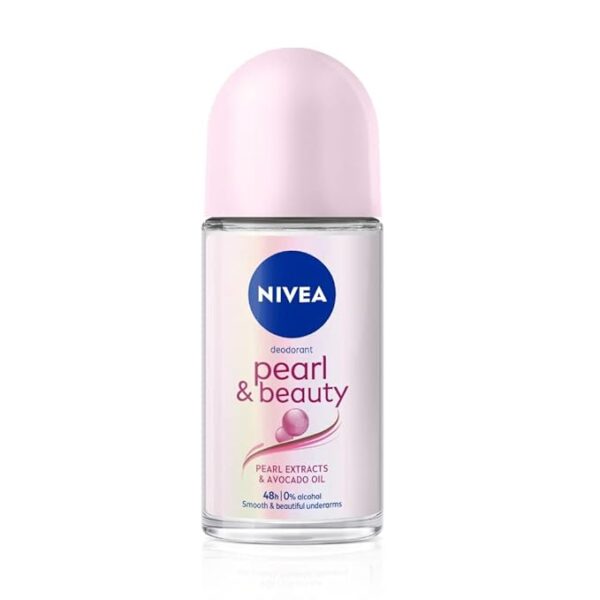 NIVEA Pearl and Beauty 50ml Deo Roll On | With Pearl Extracts & Avocado Oil| 72 H Smooth & Beautiful Underarms For Women