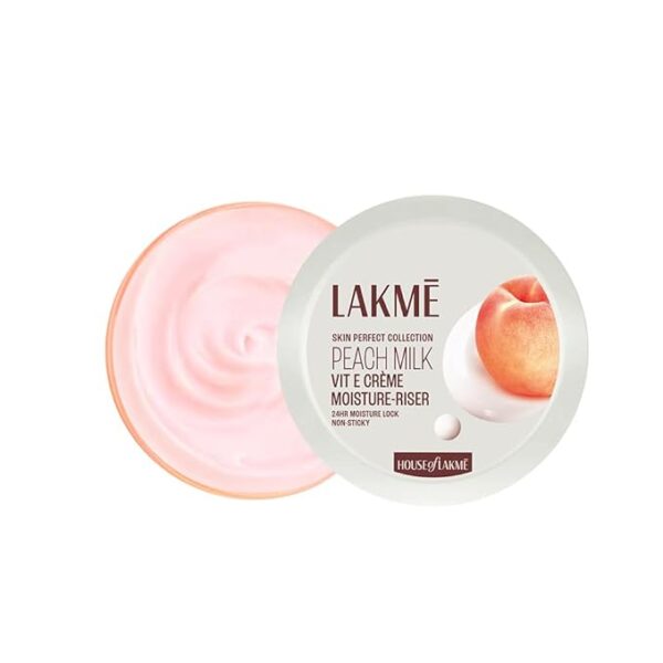 LAKMÉ Peach Milk Soft Crème Moisturizer For Face 100g || Daily Lightweight Whipped Cream With Vitamin E For Soft|| Glowing Skin - Non Oily 24h Moisture