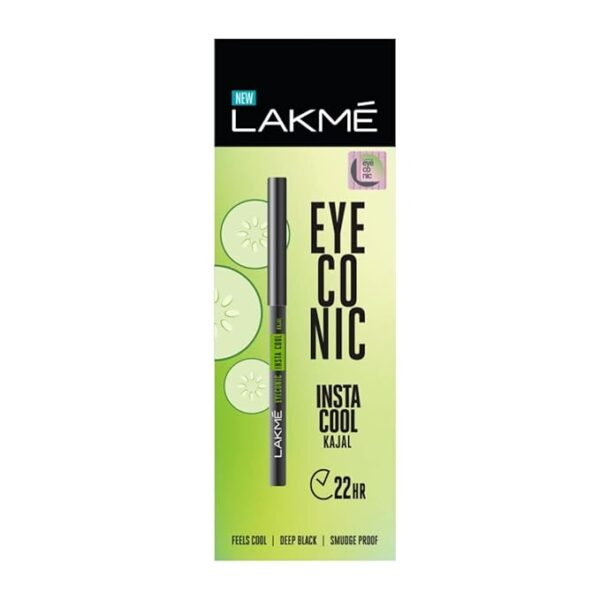 LAKMÉ Eyeconic Insta Cool Pencil, Glossy Kajal|| Black|| 0.35 G