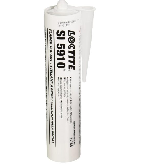 Loctite 5910 Silicone Sealant - Black Paste 300 ml Cartridge - Shore Hardness 30 Shore D, Shear Strength 130 to 200 psi, Tensile Strength 247 psi