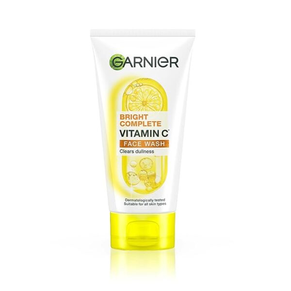 Garnier Skin Naturals Bright Complete Vitamin C Face Wash - Vitamin C Face Wash For Brighter and Glowing Skin - Daily Cleanser Suitable For all Skin Types, 150g