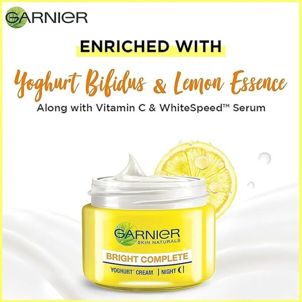 Garnier Skin Naturals, Night Cream, Anti-Dark Spots & Brightening, Bright Complete Vitamin C Yoghurt, 40 g